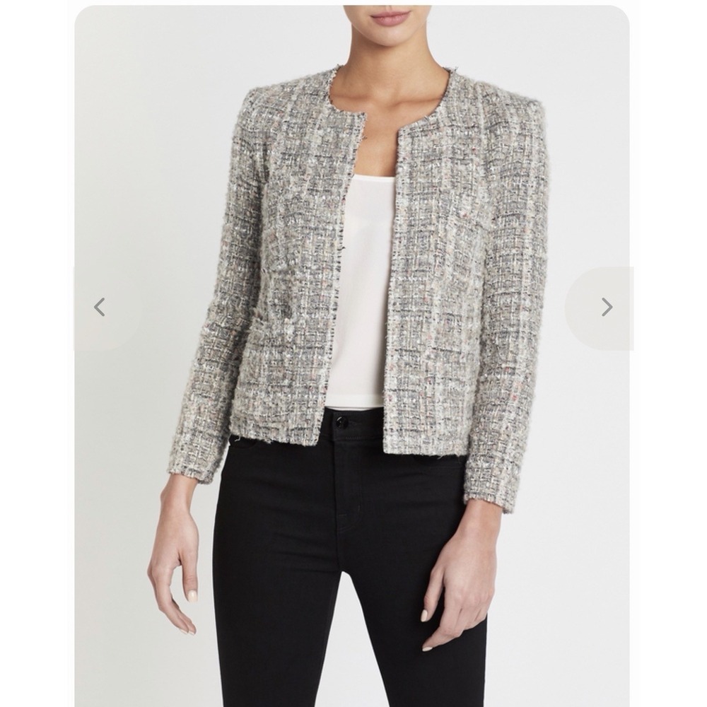 IRO Paris Orlana Bouclé Tweed Wool Blazer 8 Quiet Luxury Old Money Chic Jacket